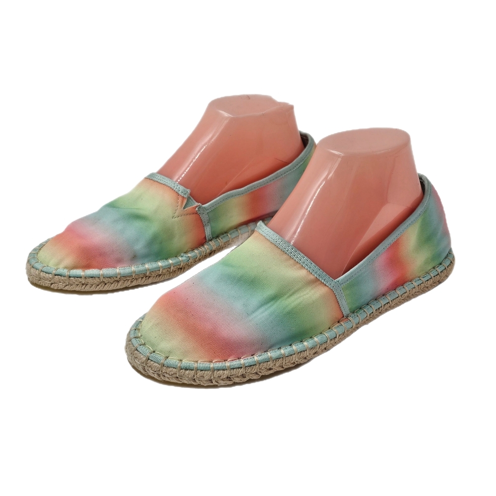 BP Nordstrom Rainbow Tie Dye Canvas Espadrilles Flats Size 7.5